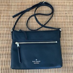 Kate Spade Jackson St. Gabriele Pebbled Black Leather Crossbody Handbag